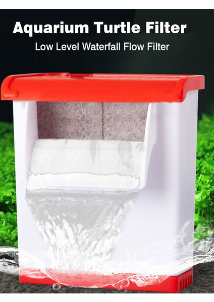 Beyaz Stil Akvaryum Balık Tankı Filtresi Düşük Seviye Şelale Akış Filtresi Mini Kaplumbağa Tankı Iç Dolaşım Şelale Filtre Pompası (Yurt Dışından) fiyatları