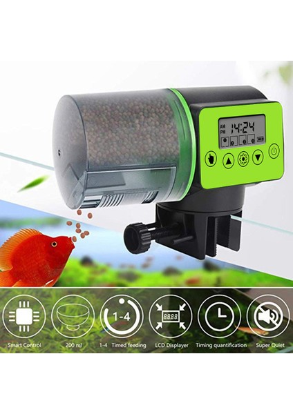 Yuvarlak Yüzük Tarzı 0.2l Kapasiteli Akıllı Zamanlama Otomatik Balık Yem Dağıtıcı Yüzük Akvaryum Otomatik Balık Yem Dağıtıcısı Balık Tankı Aksesuarı (Yurt Dışından) modelleri