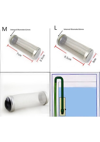 Beyaz Stil L Beden 1 Adet Çapı Giriş Paslanmaz Çelik Balık Tankı Filtre Giriş Sepeti File Karides Koruma Akvaryum Aksesuarları FA017 (Yurt Dışından)