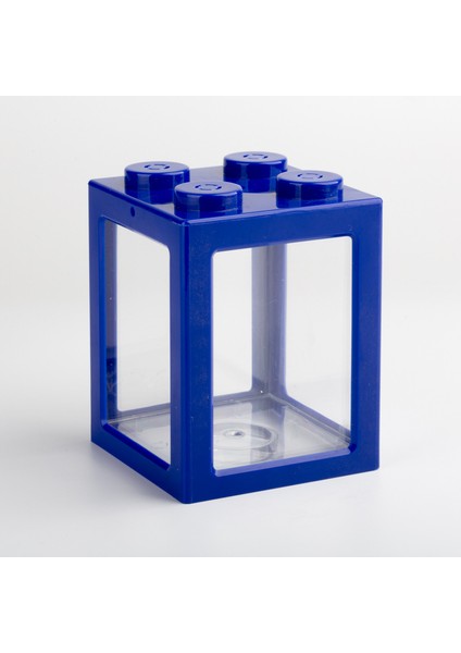 Mavi Stil S Beden 1 Adet Yeni Mını Çok Renkli Yığılabilir Yapı Blokları Ekolojik Tank Balık Küçük Mini Sürüngen Evcil Hayvan Balık Kutusu Ev Ofis (Yurt Dışından)