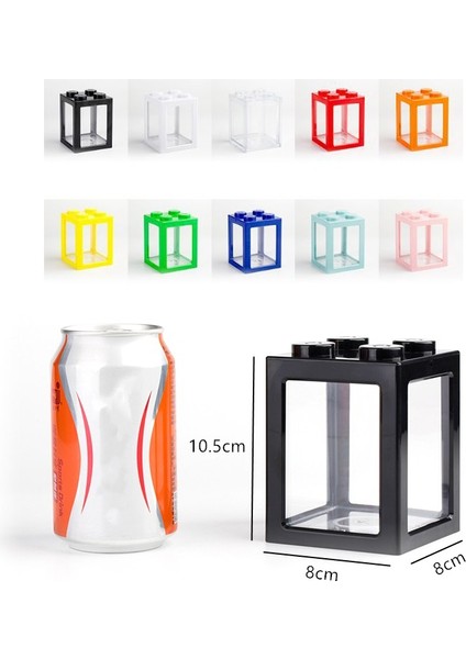 Mavi Stil S Beden 1 Adet Yeni Mını Çok Renkli Yığılabilir Yapı Blokları Ekolojik Tank Balık Küçük Mini Sürüngen Evcil Hayvan Balık Kutusu Ev Ofis (Yurt Dışından) modelleri