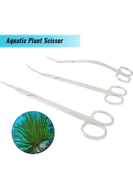 Kavisli Stil Kesici Sucul Akvaryum Bitki Tankı Paslanmaz Çelik Uzun Dalga Veya Temizlik Aracı Seti Su Ot Kesici Makas Balık Maşası Aquascape (Yurt Dışından) fiyatları