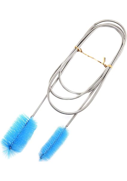 Mavi Stil 155CM 155 cm Akvaryum Temizleme Fırçası Paslanmaz Çelik Esnek Eğri Boru Fırçası Su Hava Borusu Hortum Temizleyici Balık Tankı Aksesuarları (Yurt Dışından)