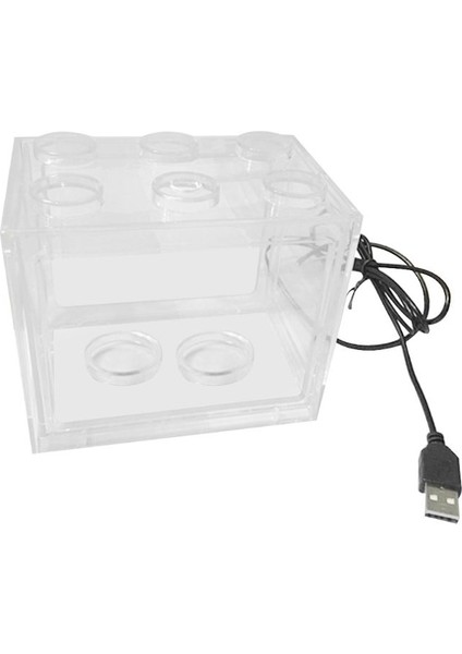 Yeşil Stil USB Mini Akvaryum Balık Tankı LED Lamba Işıklı Ev Ofis Masa Üstü Çay Masası Dekorasyon Aksesuarları (Yurt Dışından)