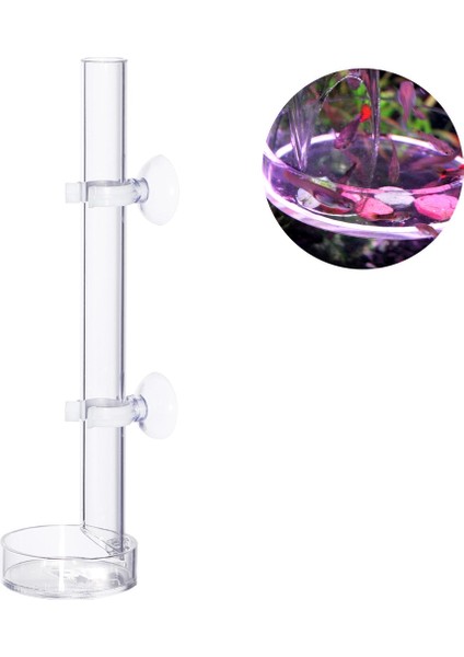 Behogar Karides Yem Kabı ile 6cm Kapaklı Akrilik Karides Yem Kabı, Akvaryum Balık Tankı Balık Yem Kabı Tüpü (Yurt Dışından)