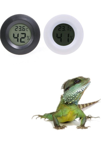 Siyah Stil Yüksek Hassasiyetli Dijital Termometre Higrometre Ölçer Kaplumbağa Terraryum Akvaryum Tank Aksesuarları Sıcaklık Nem (Yurt Dışından)