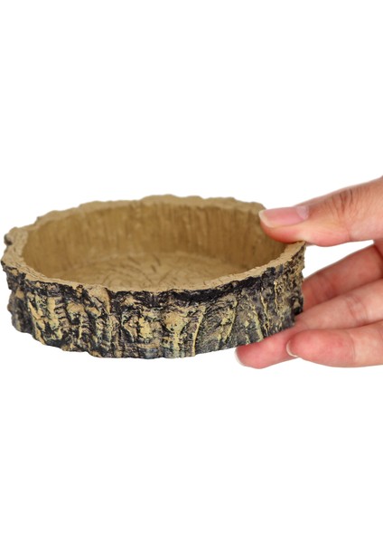Yemek Tabağı Tarzı Sürüngen Yem ve Su Kabı Reçine Sürüngen Kaya Kasesi Yem Kuru Kurdu Yem Kabı Pet Yem Tepsisi Reçine Kaplumbağa, Kaplumbağa Için Yem Kabı (Yurt Dışından)