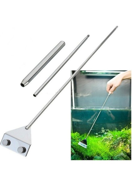 Gümüş Tarzı 46 cm Paslanmaz Çelik Akvaryum Balık Tankı Yosun Temizleyici Bıçak Sucul Bitki Ot Temizleme Çok (Yurt Dışından) fiyatları