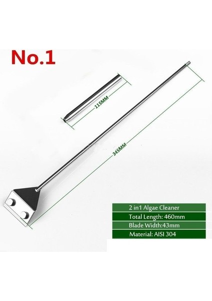 Gümüş Tarzı 46 cm Paslanmaz Çelik Akvaryum Balık Tankı Yosun Temizleyici Bıçak Sucul Bitki Ot Temizleme Çok (Yurt Dışından) fırsatları