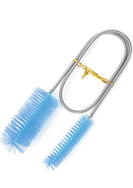 Mavi Stil 45CM cm Akvaryum Temizleyici Çift Başlı Balık Tankı Fırçası Hava Tüpü Hortum Boru Pompa Temizleme Fırçası Esnek Yay Naylon Fırça (Yurt Dışından)