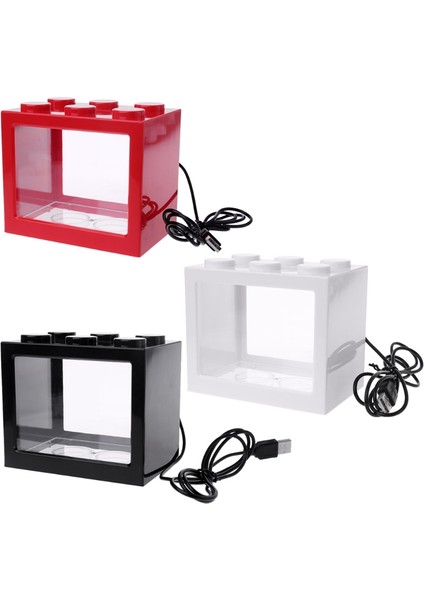 Kırmızı Stil M Beden USB Mini Akvaryum Balık Tankı LED Lamba Işıklı Beta Balığı Kavgası Silindir (Yurt Dışından)