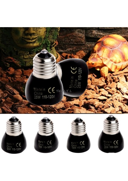 100W Tarzı Evcil Hayvan Isıtma Lambası 25W 50W 75W 100W Minyatür Kızılötesi Seramik Isıtıcı Lamba Ampul Siyah Kaplumbağa Kertenkele Için Ürün (Yurt Dışından)