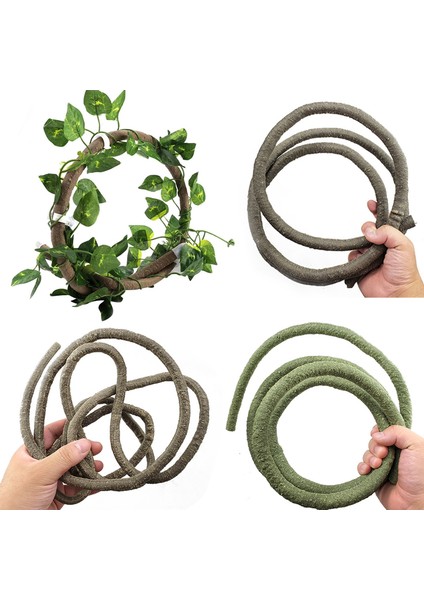 G Tarzı 1 Adet Yeşil Yaprak Terraryum Kertenkele Orman Sarmalı Esnek Orman Sarmalı Bükülebilir Yapay Sarmalı Kertenkele Terraryum Dekorasyonu (Yurt Dışından) fiyatları