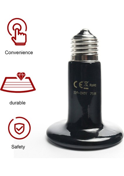 200W Tarzı 25W 50W 75W 150W 200W E27 Evcil Hayvan Isıtma Lambası Siyah Kızıl Seramik Isıtıcı Isı Lambası Evcil Hayvan Yavru Sürüngen Lambası (Yurt Dışından) modelleri