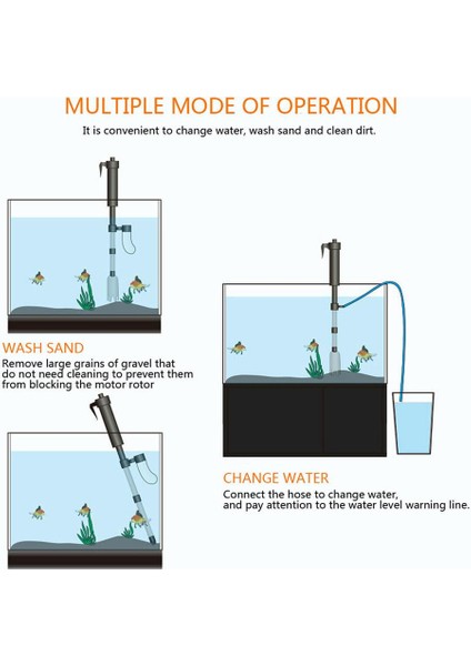 Abd Fiş Stili Elektrikli Akvaryum Su Değişim Pompası Boru Kum Temizleme Aracı Akvaryum Aksesuarları Malzemeleri (Yurt Dışından) indirimleri