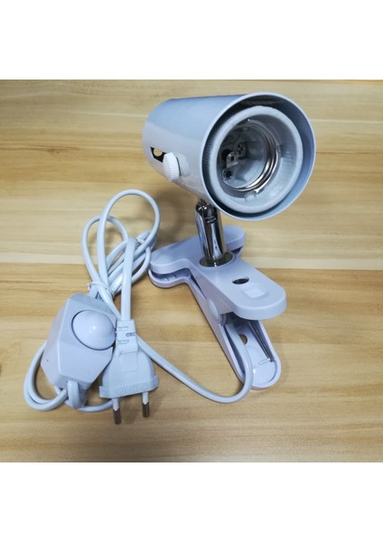 Beyaz Ab Tip 2 Stili Sürüngen Uva Uvb Lamba Ampul Tutucu Seramik Klipsli Tutucu Kelepçe Işıklar Kaplumbağa Kertenkele Isıtma Lambası Işık Fişi (Yurt Dışından)