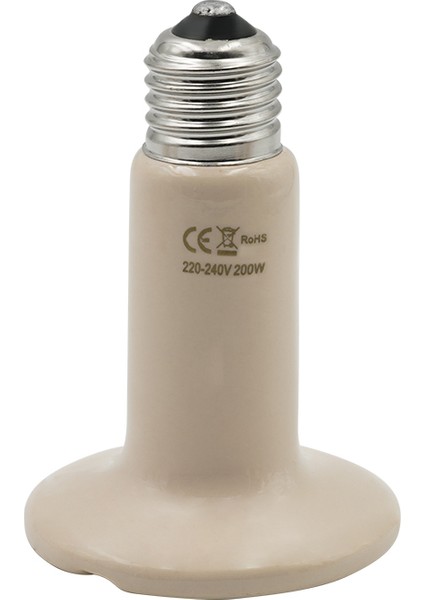 Bej 200W Tarzı Isıtma Lambası Siyah Kızılötesi Seramik Emici Isı Işığı Ampul Evcil Hayvan Kuluçka Sürüngen Lambası 25W 50W 75W 100W 150W 200W Lamba (Yurt Dışından)