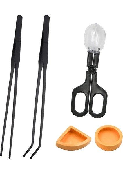 5 Parça Sürüngen Besleme Aracı Böcek Kavraması Cırcır Pensesi Kaçış Engelleme Solucan Kabı ve Maşa ile Akvaryumlar Yılanlar Keler Için (Yurt Dışından)