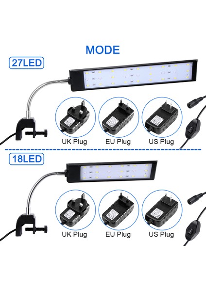 18LED Abd Tarzı Ayarlanabilir Parlaklık LED Akvaryum Balık Tankı Kelepçe Klip Su Bitkisi Büyüme Beyaz Renk Aydınlatma Kelepçe Tankı LED Işık (Yurt Dışından) indirimleri