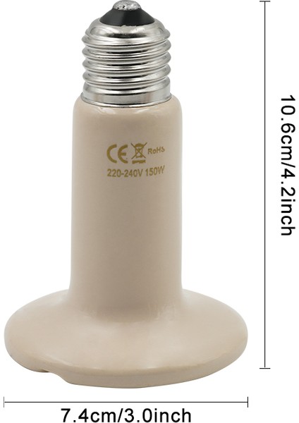 200W Tarzı 220V Uzak Kızılötesi Evcil Hayvan Isıtma Lambası Seramik Kaplumbağa Yavruluk Ampul Isı Yayıcı Işık Ampulü 25W 50W 75W 100W 150W 200W Süt - (Yurt Dışından)