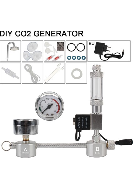 Co2 Difüzör Stili Akvaryum Kendin Yap Co2 Jeneratör Sistemi Kiti Co2 Jeneratörü Kabarcık Sayacı Difüzörü ile Solenoid Valf Su Bitkileri Gelişimi Için (Yurt Dışından) fırsatları