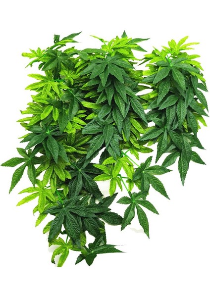 Yeşil Stil 40CM Sürüngen Bitkileri Asılı Ipek Terraryum Bitkileri Sahte Sürüngenler Tırmanma Bitkisi Akvaryum Sürüngen Simülasyon Baston Yeşil Yaprak 50CM (Yurt Dışından)