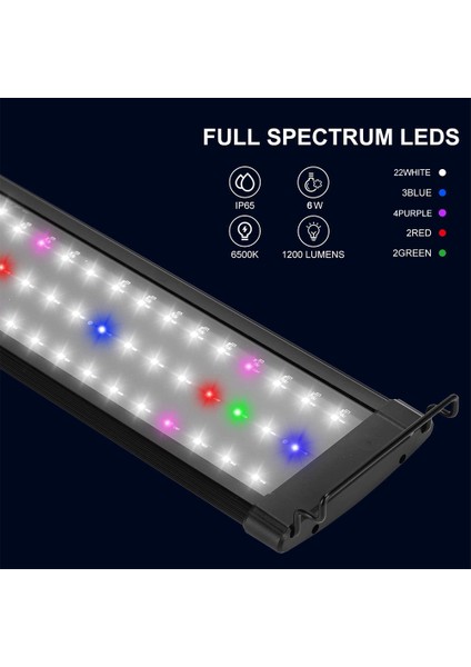 Ab Fiş Tarzı Süper Ince Ledler Akvaryum Aydınlatma Sulu Bitki Yetiştirme Işığı Su Geçirmez 30CM Genişletilebilir Tam Spektrum LED Lamba Dekorasyon Lambası (Yurt Dışından)