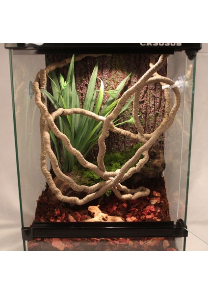 XOG069B Stili Evcil Sürüngen Hasır Bukalemun Kertenkele Tırmanma Objesi Orman Tank Peyzaj Orman Tank Peyzaj Dekorasyon Yeni (Yurt Dışından) fiyatları