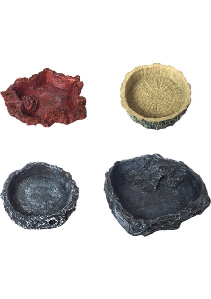 Koyu Gri Tarzı 14X13.5X3CM Reçine Pet Aracı Kase Toksik Olmayan Yem Kazanı Sürüngen Kaplumbağa Akrep Kertenkele Tırmalama Evcil Hayvan Malzemeleri (Yurt Dışından) modelleri