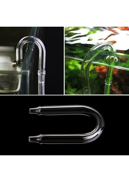 Şeffaf Stil Akvaryum Co2 Sistemi Diffüzör Kontrol Vanası U Şekilli Cam Boru Eğri Aksesuar Kendin Yap (Yurt Dışından)