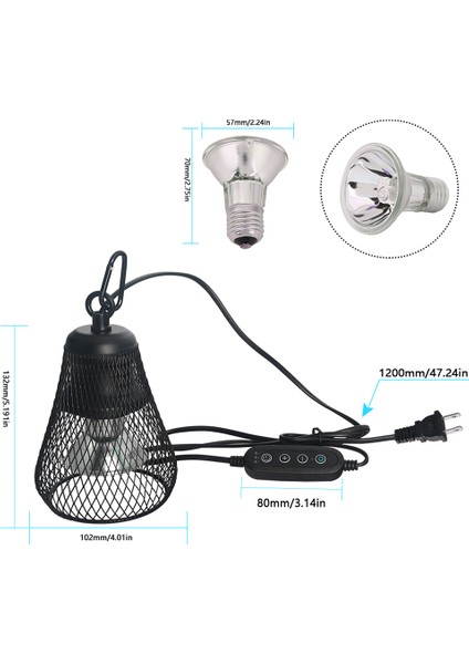 Abd FIŞI-50W-110V Stili Sürüngen Isı Lambası Ayarlanabilir Uva Uvb Sürüngen Ampulü Tutucu Ile Kertenkele Kaplumbağa Yılan Amfibi Akvaryum Aksesuarları Isıtma Lambası (Yurt Dışından) modelleri