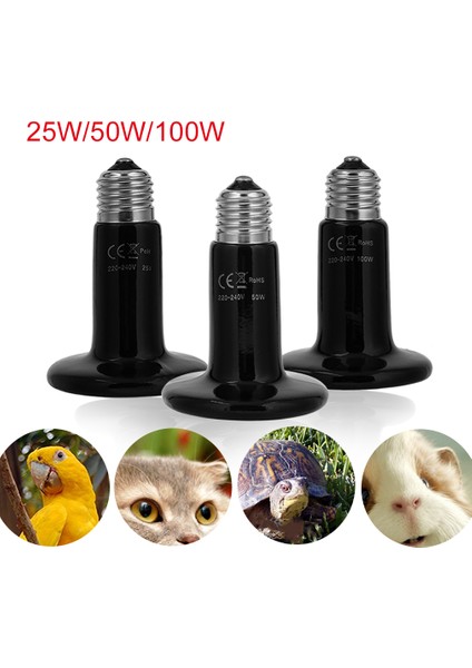 50W Tarzı Sıcak Pet Isıtma Işığı Ampulü Kertenkele Hayvan Isıtıcı Kuluçka Isıtıcı Için Kızıl Seramik Emitör Isı Lambası Ampulü (Yurt Dışından)