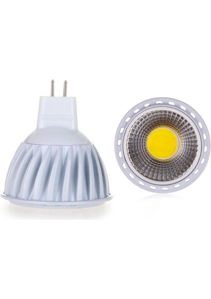 Beyaz Stil Gu5,3 MR16 6W Cob LED Lamba Spot Işık Ampulü 420LM 60° 3000K Sıcak Beyaz Dc 12V (Yurt Dışından)