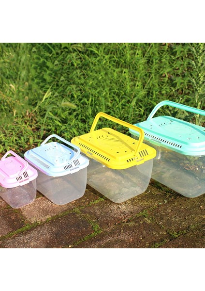 L(18X11X11CM) Stili 1 Adet Şeffaf Plastik Japon Balığı Tankı Kaplumbağa Tankı Hamster Kutusu Kafes Kase Balıkçılık Akvaryum Taşınabilir Pet Ürünleri Rastgele Renk (Yurt Dışından) modelleri