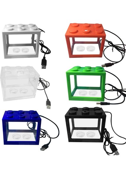 Yeşil Stil USB Mini Akvaryum Balık Tankı LED Lamba Işıklı Ev Ofis Masaüstü Dekorasyonu (Yurt Dışından) fiyatları