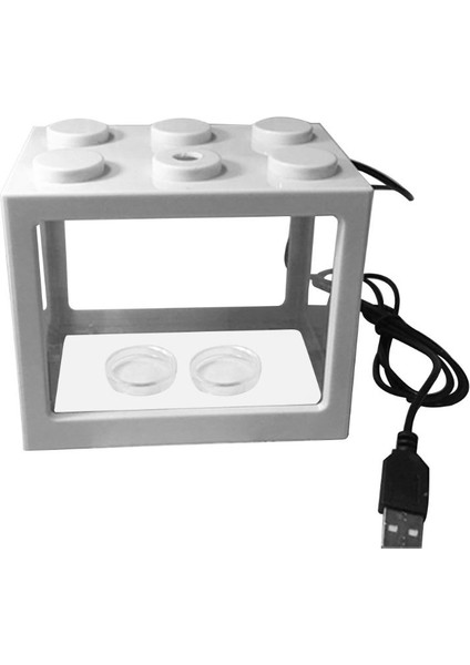 Yeşil Stil USB Mini Akvaryum Balık Tankı LED Lamba Işıklı Ev Ofis Masaüstü Dekorasyonu (Yurt Dışından) fırsatları