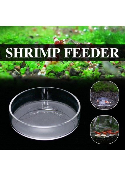 Beyaz Stil 7cm Şeffaf Cam Kristal Karides Yem Kabı Tepsi Yuvarlak Kapaklı Balık Tankı Akvaryum Yem Kabı Tropikal Balık Kasesi (Yurt Dışından) fiyatları