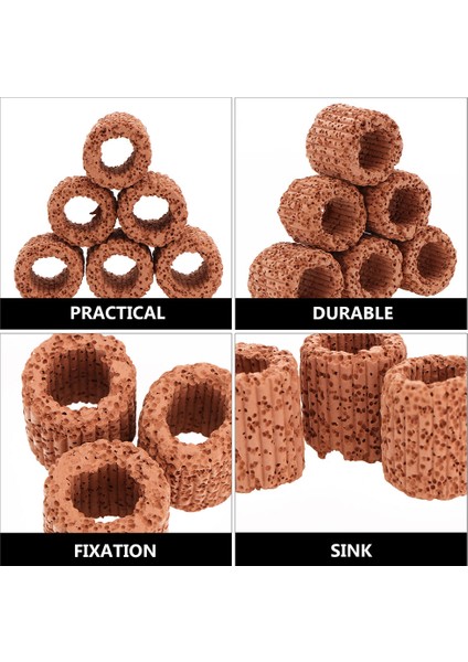 Rastgele Renk Stili Seramik Akvaryum Balık Filtre Halkası Su Bitkisi Sabitleme Halkası Balık Tankı Malzemeleri (Yurt Dışından) fırsatları