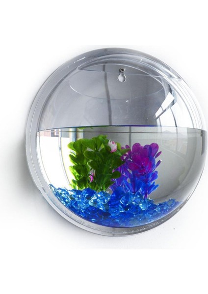 Stili Temizle 22,5 cm Akrilik Balık Kase Duvara Asılı Akvaryum Tankı Ev Dekorasyonu (Yurt Dışından)
