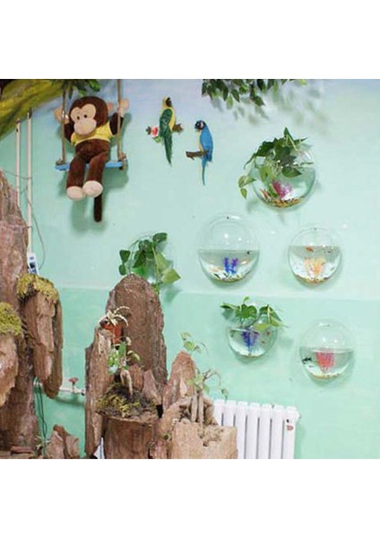 Stili Temizle 22,5 cm Akrilik Balık Kase Duvara Asılı Akvaryum Tankı Ev Dekorasyonu (Yurt Dışından) indirimleri