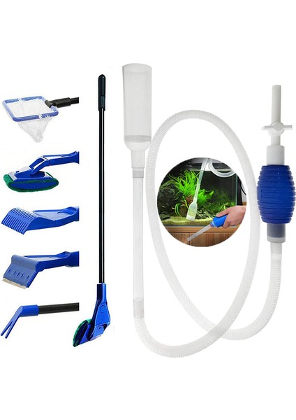 6'lı Stil Seti Akvaryum Balık Tankı Temizlik Kiti Algi Kazıyıcılar Seti, Balık Tankı Çakıl Temizleyici - Su Değiştirme Için Sifon Vakum ve Kum Temizleyici (Yurt Dışından) fiyatları