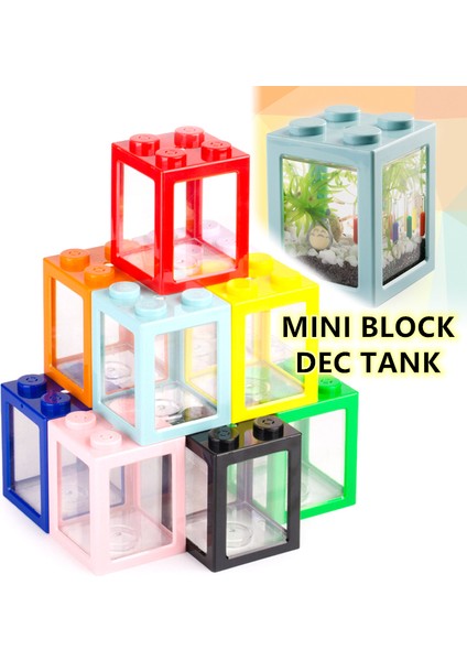 Yeşil Stil Mini Çok Renkli Yığılabilir Yapı Blokları Ekolojik Yaratıcı Akvaryum Fder Tank Küçük Sürüngen Evcil Hayvan Kutusu Ev Dekorasyonu (Yurt Dışından)