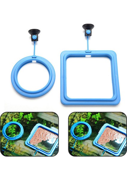Kare Mavi Stil 1 Parça 1 Adet Akvaryum Balık Yem Istasyonu Yüzen Yiyecek Tepsisi Aksesuarları Su Bitkisi Batıklık Halka (Yurt Dışından) fırsatları