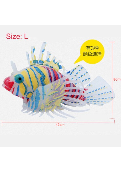 12X8CM Stil 3 Stili M Beden Karanlıkta Parlayan Yapay Akvaryum Aslanbalığı Süsü Balık Tankı Denizanası Dekor Akvaryum Peyzaj Süsü (Yurt Dışından)