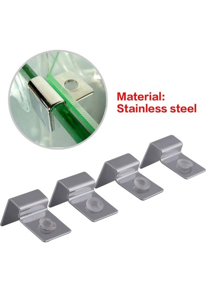 W Stili 10 mm 4 Adet mm Paslanmaz Çelik Akvaryum Cam Balık Tankı Sabit Kapak Klips Kelepçe Braket Tutucu Lamba Filtre Varil Desteği Tutucu (Yurt Dışından)