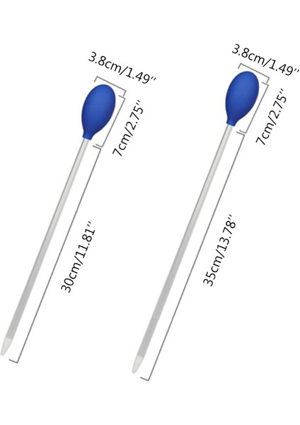 Mavi Stil 35CM Akrilik Mercan Akvaryum Pipeti Sps Hps Sıvı Gübre Küçük Balık Tankı Su Değiştirici Mercan Borusu 2 Boy - Turkish (Yurt Dışından)