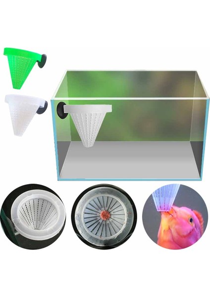 Beyaz Stil 5 Adet Akvaryum Kırmızı Solucan Için Mini Otomatik Yem Besleyici ve Emme Kupası ile Konik Balık Yem Hunisi - Balık Yemi Besleyici ve Kupası Da Dahil (Yurt Dışından) fırsatları