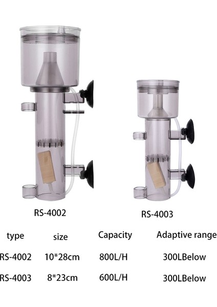 RS-4002 Stili Akvaryum Deniz Balığı Mercan Tankı Iç Hava Tahrikli Protein Skimmer ile Asılı - (Yurt Dışından) fırsatları
