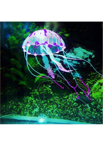 Mor Tarzı M Beden Parlayan Etki Yapay Jöle Balığı Tankı Süsü Mini Denizaltı Süsü Güzel Aquarium Dekorasyon (Yurt Dışından)