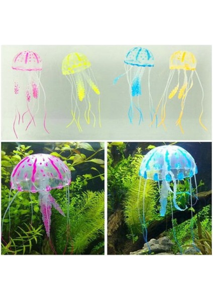 Mor Tarzı M Beden Parlayan Etki Yapay Jöle Balığı Tankı Süsü Mini Denizaltı Süsü Güzel Aquarium Dekorasyon (Yurt Dışından)